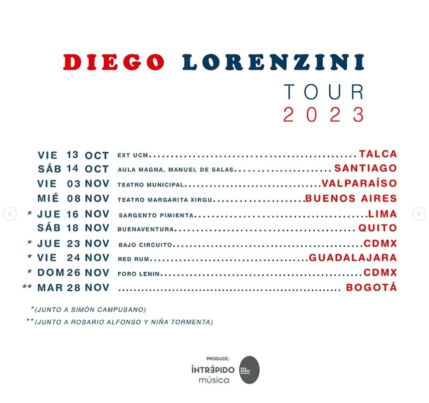 Diego Lorenzini Fechas Gira LATAM 2023